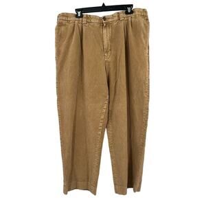 LL BEAN Corduroy Trouser Pants 40x28 Classic Fit Straight Tan Brown Khaki 285258